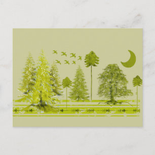 Lijnen met Moon-Customize Change BackGround Color Briefkaart