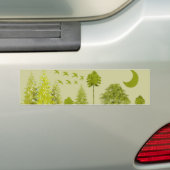 Lijnen met Moon-Customize Change BackGround Color Bumpersticker (Op auto)