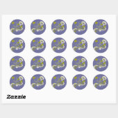 Lijnen met Moon-Customize Change BackGround Color Ronde Sticker (Vel)