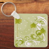 Lijnen met Moon-Customize Change BackGround Color Sleutelhanger (Voorkant)