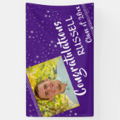 Lijnen & Sterren | Bewerkbaar Paarse | Foto Afstud Spandoek (Verticaal)