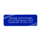 Lijnen & Sterren | Bewerkbaar Royal Blue Etiket (Voorkant)