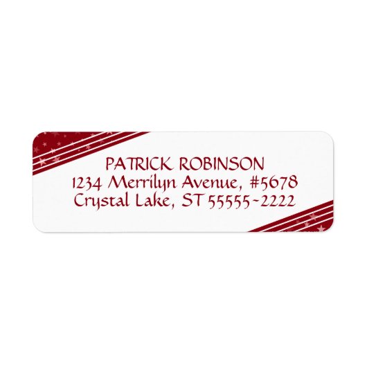 Lijnen & Sterren Hoeken | Rood en wit Etiket (Voorkant)