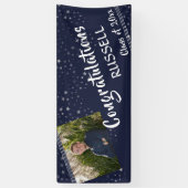 Lijnen & Sterren | marineblauw | Foto Afstuderen Spandoek (Verticaal)