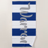 Lijnen strips je eigen handdoekje strandlaken (Voorkant)