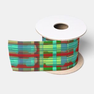 Lijnen-Trendy blauw verbrand bruin tribal licht Satijnen Lint