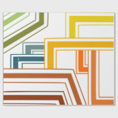 Lijnen uit de jaren zeventig cadeaupapier (Vlak)