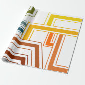 Lijnen uit de jaren zeventig cadeaupapier (Uitgerold)