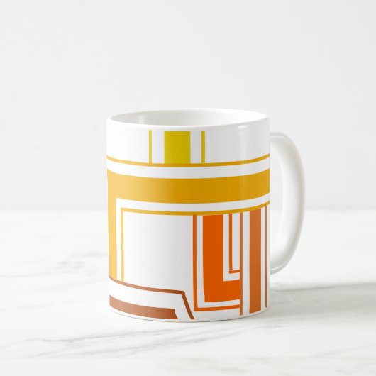 Lijnen uit de jaren zeventig koffiemok (Voorkant rechts)