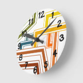 Lijnen uit de jaren zeventig ronde klok (Hoek)