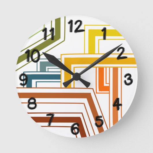 Lijnen uit de jaren zeventig ronde klok (Voorkant)