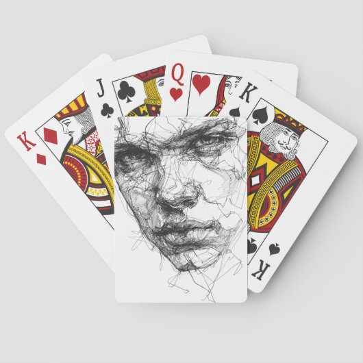 Lijnen van een gebroken blik pokerkaarten (Achterkant)