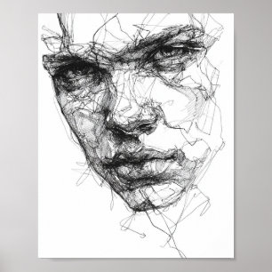 Lijnen van een gebroken blik poster