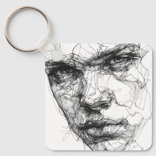 Lijnen van een gebroken blik sleutelhanger (Voorkant)