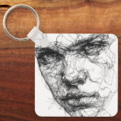 Lijnen van een gebroken blik sleutelhanger (Voorkant)