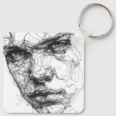 Lijnen van een gebroken blik sleutelhanger (Achterkant)