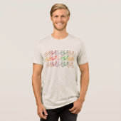 Lijnen van gekleurde fietsen Tri-Blend shirt (Voorkant volledig)