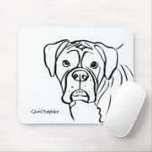 Lijnen van loyaliteit: uw bokser metgezel muismat (Met muis)