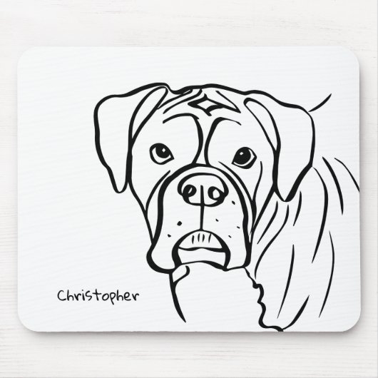 Lijnen van loyaliteit: uw bokser metgezel muismat (Voorkant)