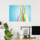 Lijnen van regenboogkleuren poster (Thuiskantoor)