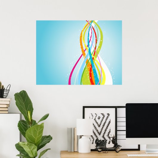 Lijnen van regenboogkleuren poster