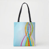 Lijnen van regenboogkleuren tote bag (Voorkant)