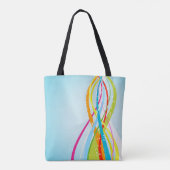 Lijnen van regenboogkleuren tote bag (Achterkant)