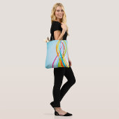 Lijnen van regenboogkleuren tote bag