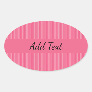 Lijnen van tinten roze ovale sticker