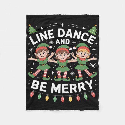 Lijnendansen is de geest van Kerstmis Fleece Deken (Voorkant)
