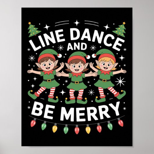 Lijnendansen is de geest van Kerstmis Poster (Voorkant)