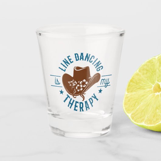 Lijnendansen Is Mijn Therapie Grappige Dans Shot Glas (Voorkant)