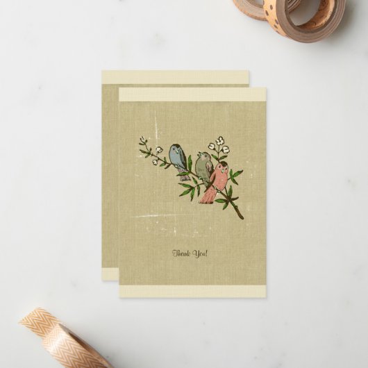lijnenvogels Dank je wel Notitiekaartje (Voorkant / Achterkant in situ)
