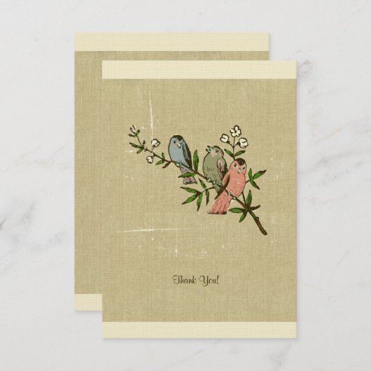  lijnenvogels Dank je wel Notitiekaartje (Voorkant / Achterkant)