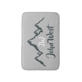 Lijngetrokken monogram voor berggebied, op maat badmat (Voorkant Verticaal)