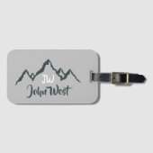 Lijngetrokken monogram voor berggebied, op maat bagagelabel (Voorkant (horizontaal))