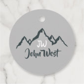 Lijngetrokken monogram voor berggebied, op maat bedankjes labels (Achterkant)