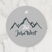 Lijngetrokken monogram voor berggebied, op maat bedankjes labels (Voorkant)