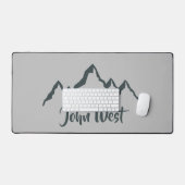 Lijngetrokken monogram voor berggebied, op maat bureaumat (Keyboard & Muis)