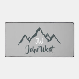 Lijngetrokken monogram voor berggebied, op maat bureaumat