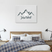 Lijngetrokken monogram voor berggebied, op maat canvas afdruk (Insitu (Slaapkamer))