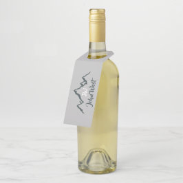 Lijngetrokken monogram voor berggebied, op maat flessenhanger