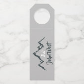 Lijngetrokken monogram voor berggebied, op maat flessenhanger (Achterkant)