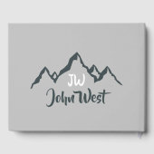 Lijngetrokken monogram voor berggebied, op maat gastenboek (Achterkant)