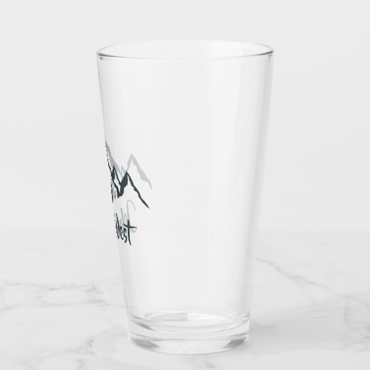 Lijngetrokken monogram voor berggebied, op maat glas (Links)