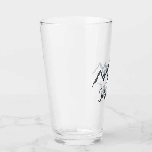 Lijngetrokken monogram voor berggebied, op maat glas (Rechts)