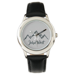 Lijngetrokken monogram voor berggebied, op maat horloge