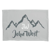 Lijngetrokken monogram voor berggebied, op maat kussensloop (Voorkant)