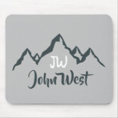 Lijngetrokken monogram voor berggebied, op maat muismat (Voorkant)