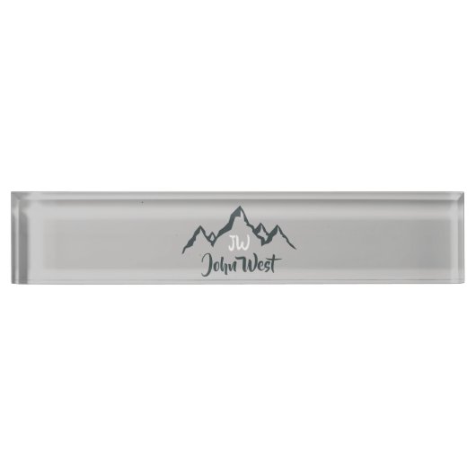 Lijngetrokken monogram voor berggebied, op maat naambordje (Voorkant)